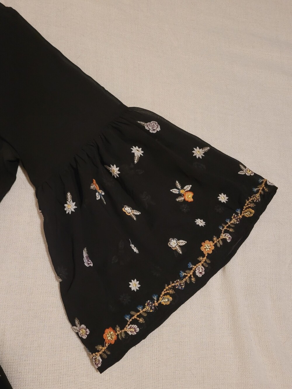 Anthropologie Maeve Anfisa Embroidered Bell Sleeve Dress Size 14 - Picture 7 of 15